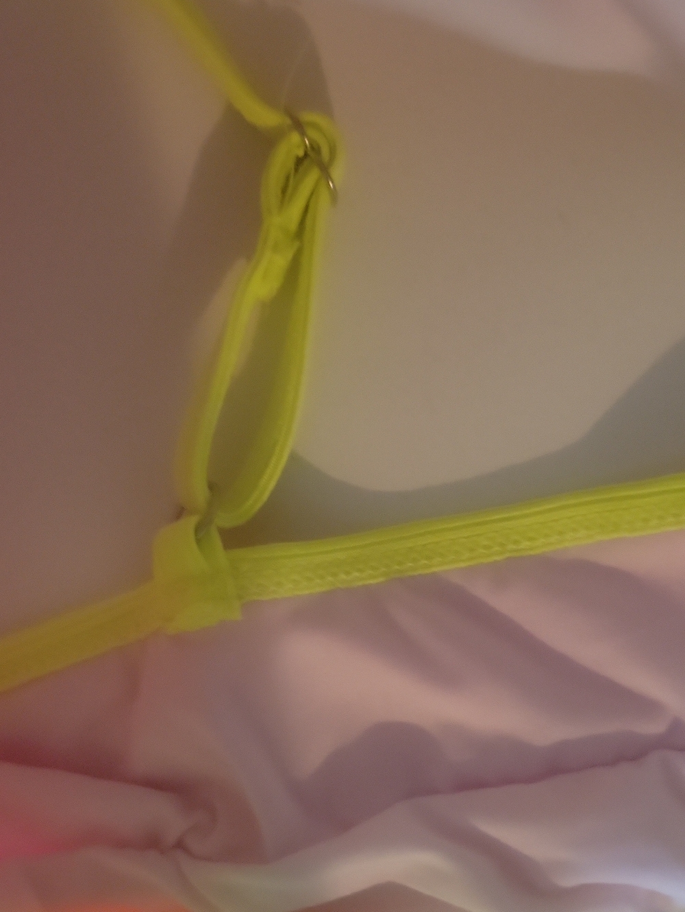Neon Colorblock High-Waist Bikini Set - Pink & Orange - Picture 4 of 7